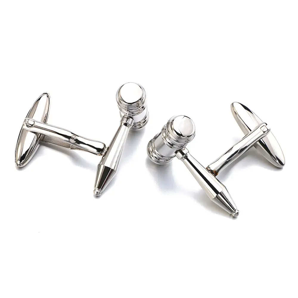 Men's Shirt Cufflinks Stainless Steel Hammer Metal French