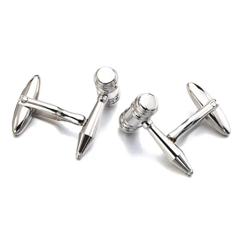Men's Shirt Cufflinks Stainless Steel Hammer Metal French