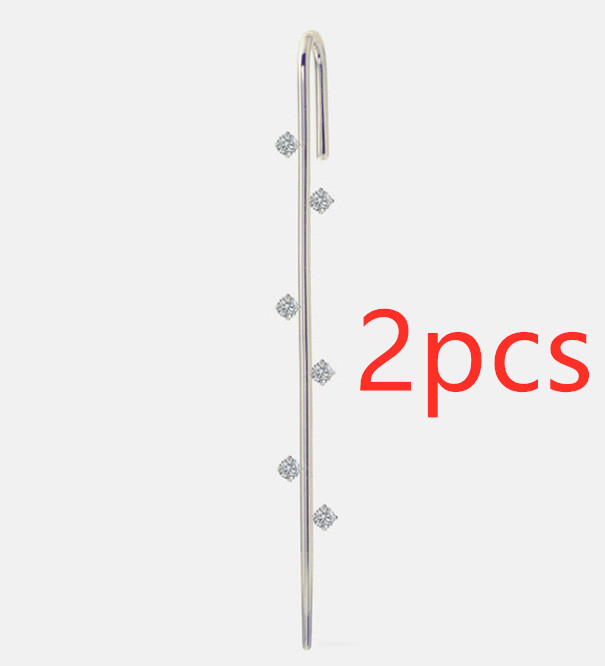 Puncture Ear Hanging Female Ear Bone Clip Oblique Line Ear Nail