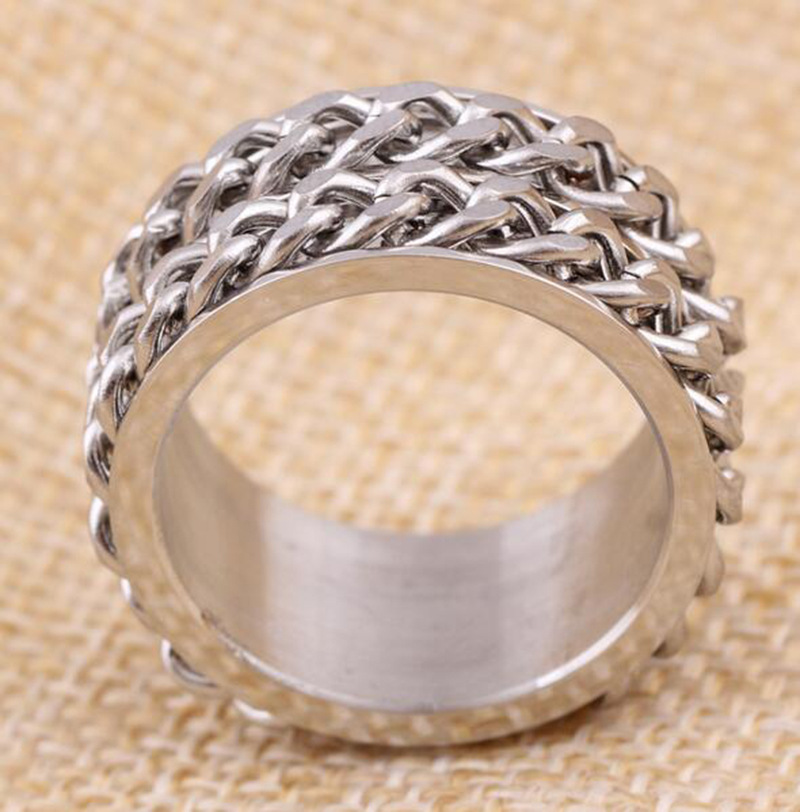 Vintage Chain Titanium Steel Men's Index Finger Ring