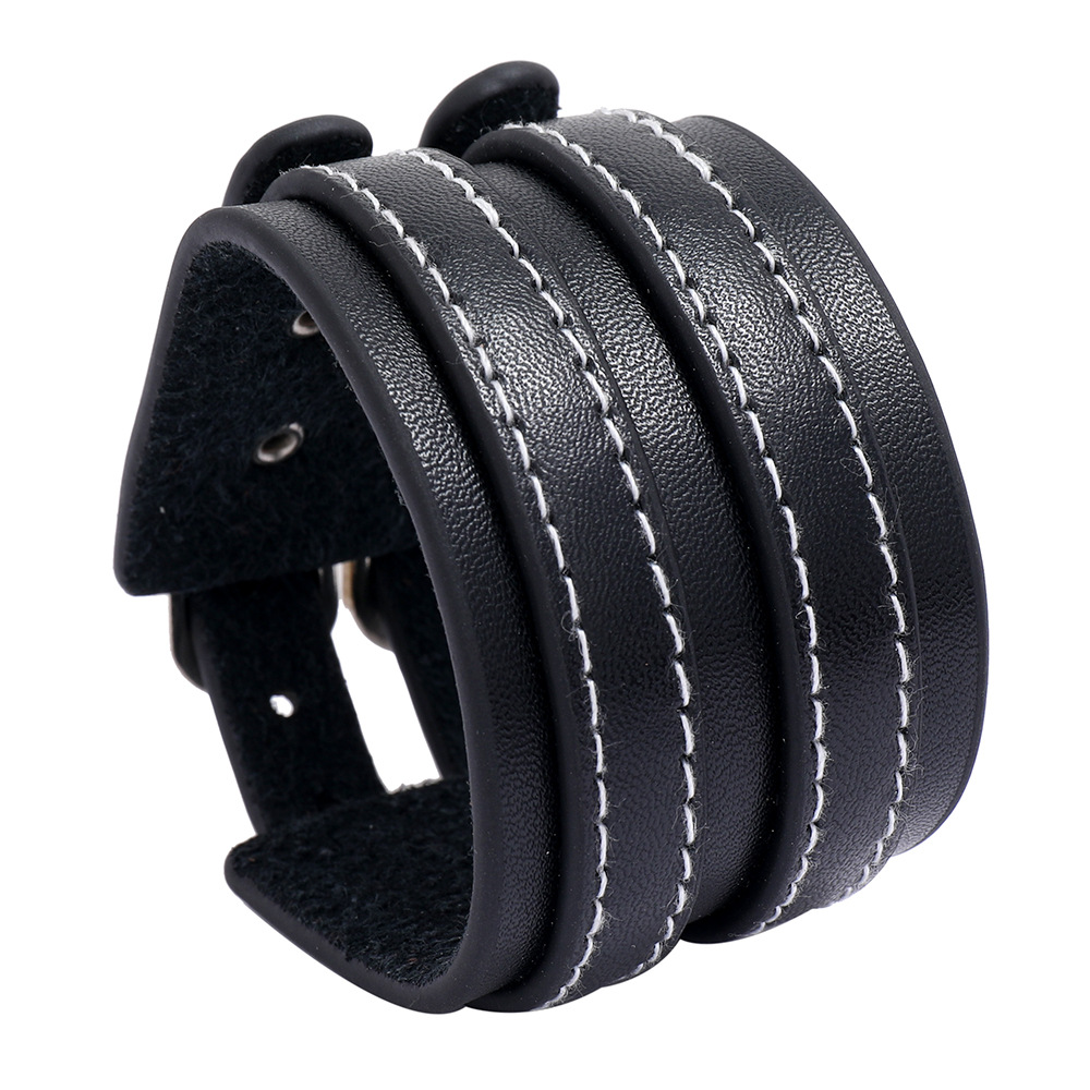 Multilayer PU Leather Bracelet Simple Men's Jewelry European And American New
