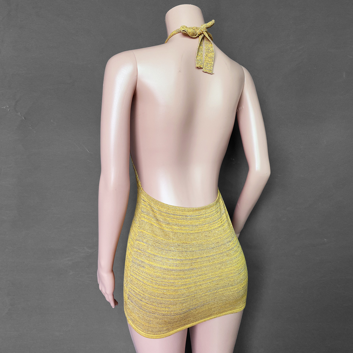 Knitted Dress With Hip And Halter