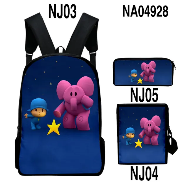 Digital Color Printing Bag Trendy Backpack Set Style4 Onesize - Shop at LoveMi