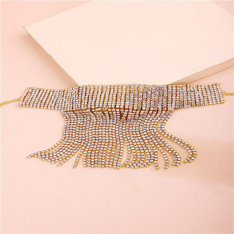 Title 1, Rhinestone Tassel Anklet Luksusowy błyszczący r...