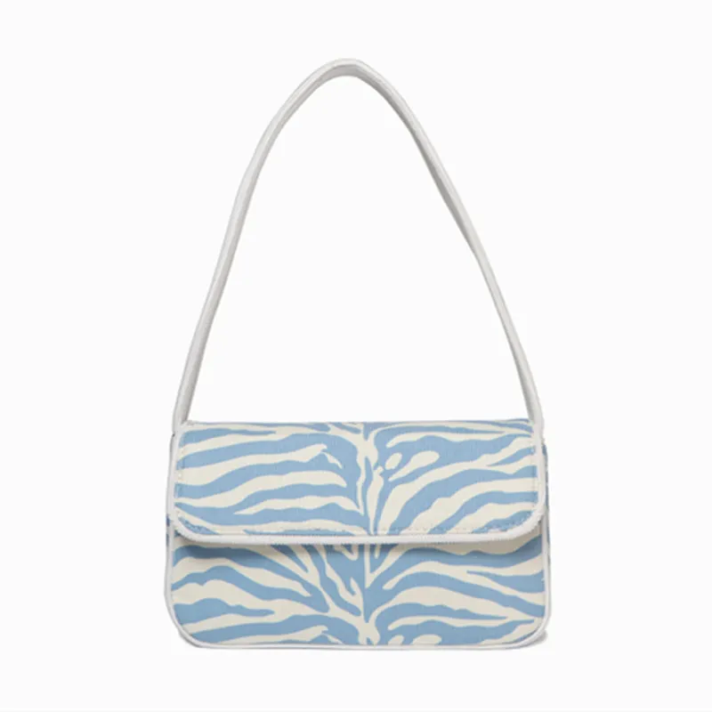 All-match Canvas Underarm Bag Shoulder Handbag - Blue