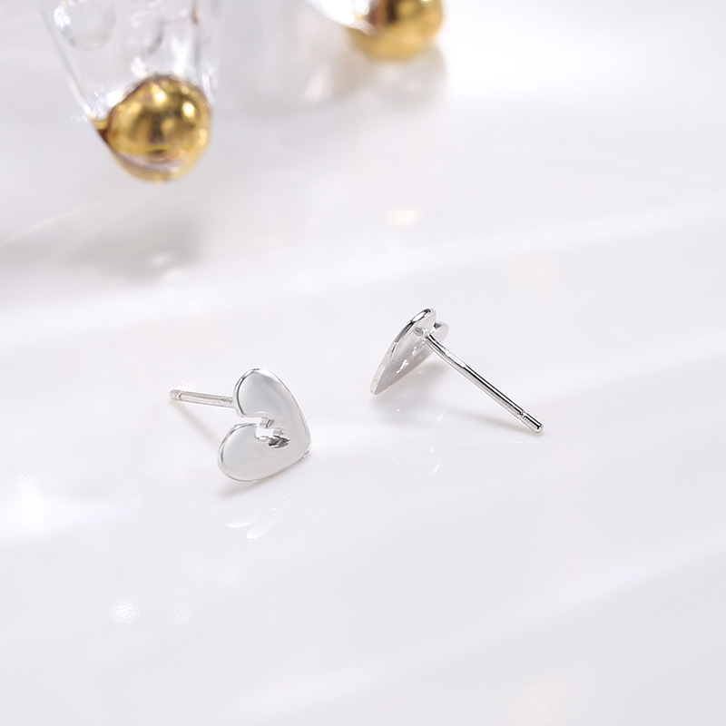 Love Earrings Female S925 Sterling Silver Personality Creative Simple Cold Style Student Earrings