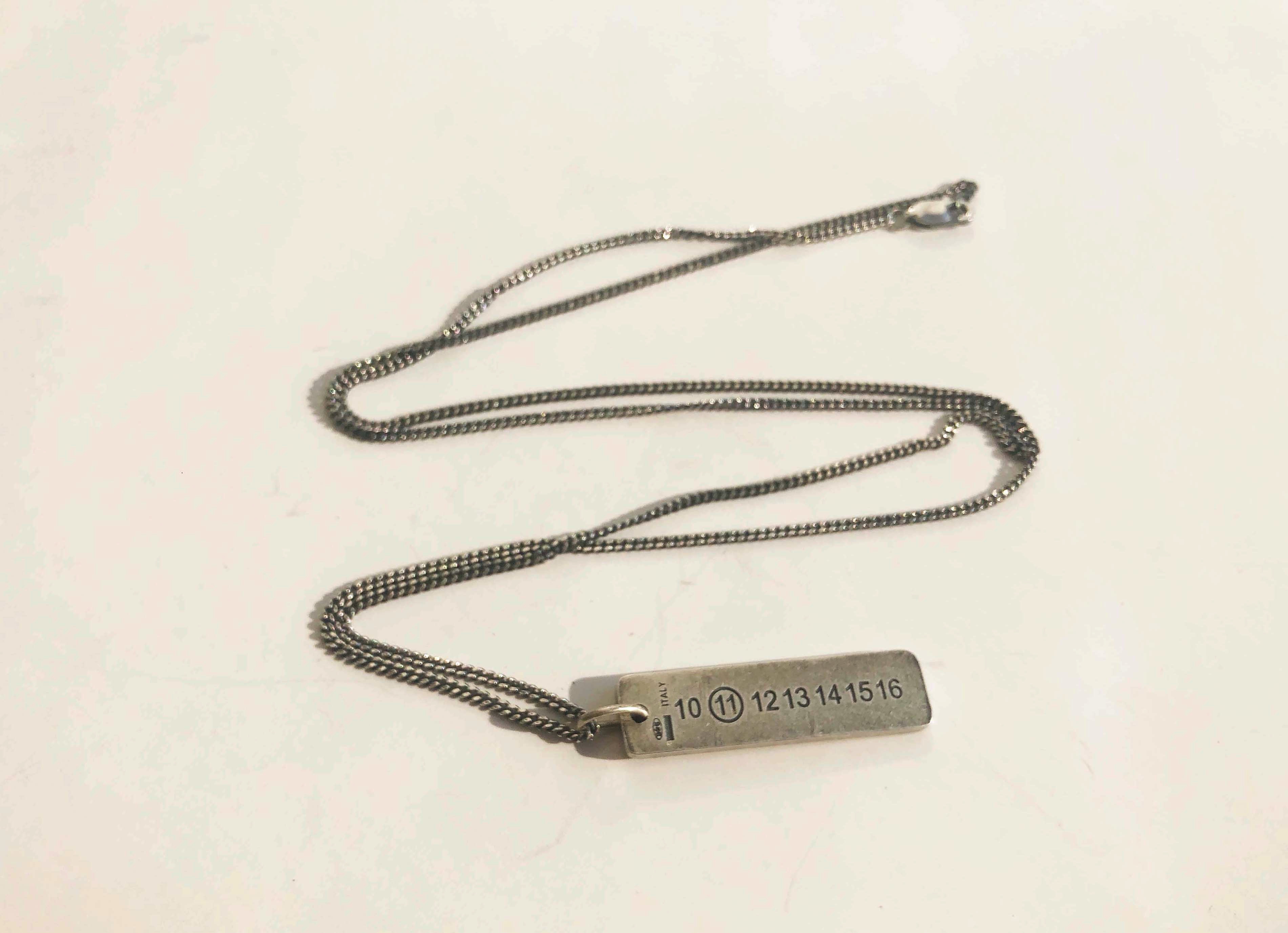 Mas O1.Maison Margiela Style MMM Necklace Independent Ins Original 925 Silver Tag Necklace
