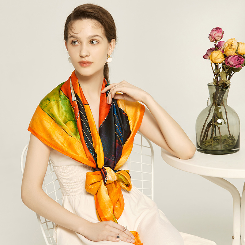 Ladies Medium Mulberry Silk Square Scarf Shawl