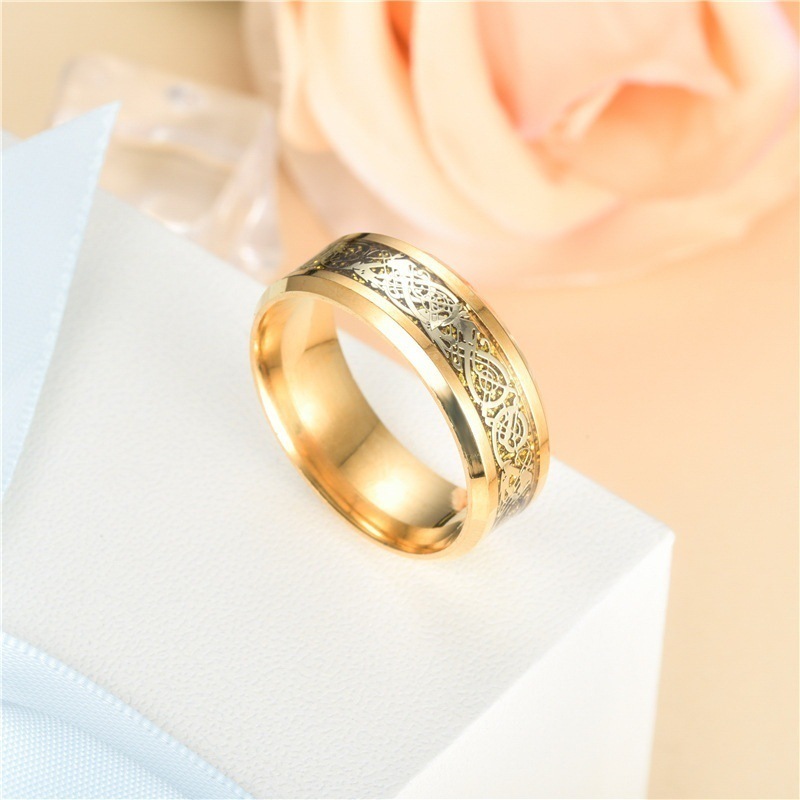 Accessories Fashion Stainless Steel Ring Inlaid Zircon Fashion Blue Couple Ring