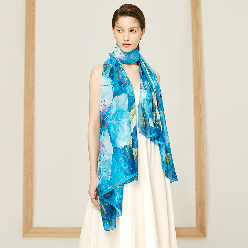 Ladies Mulberry Silk Chiffon Seaside Beach Towel