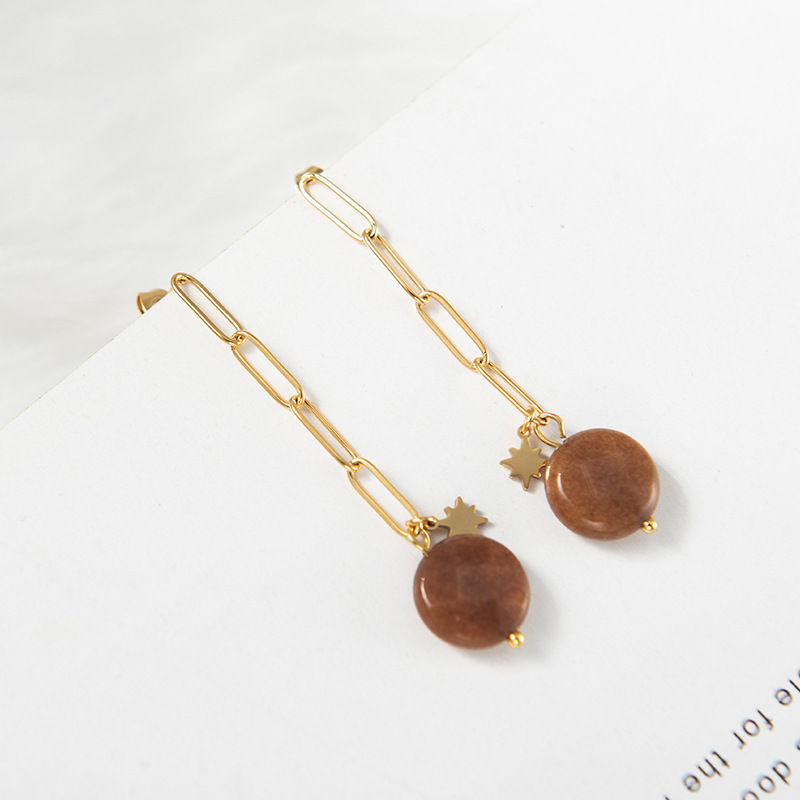 Stainless Steel Chain Earrings Women Japanese And Korean Fashion