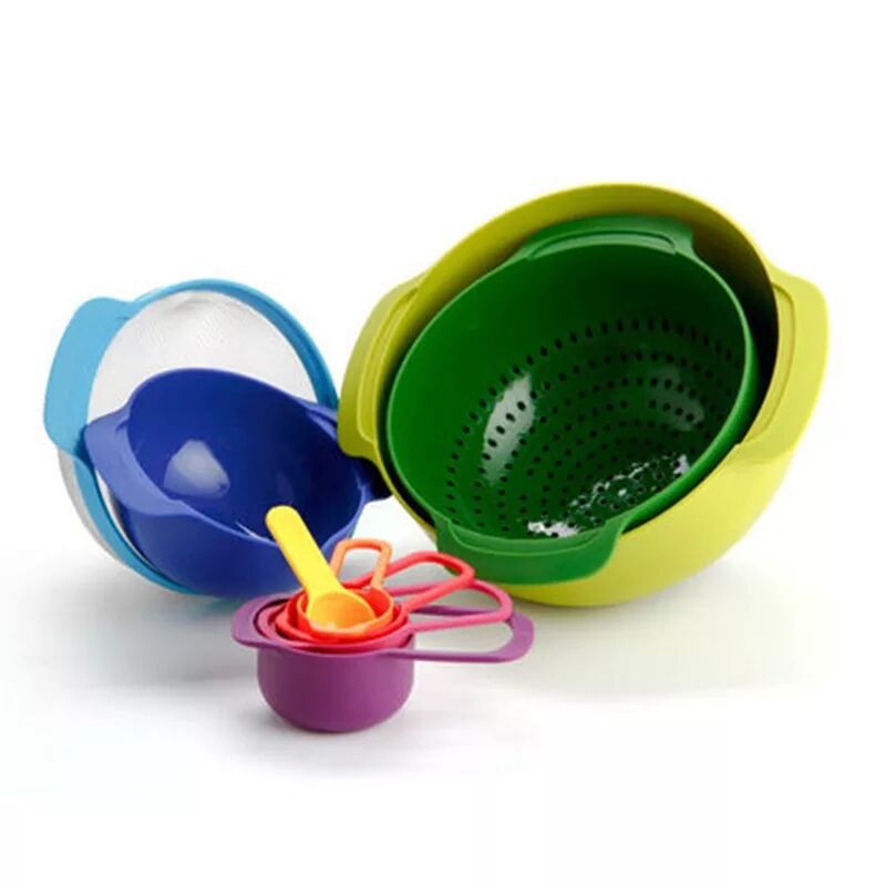 Rainbow Salad Bowl Set Baking Set 9 Pieces