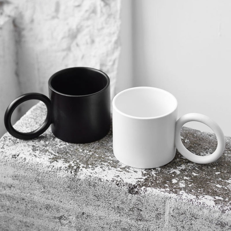 Ring Mug Ceramic Personality Geometric Cup Korea Single Tail Milk Cup