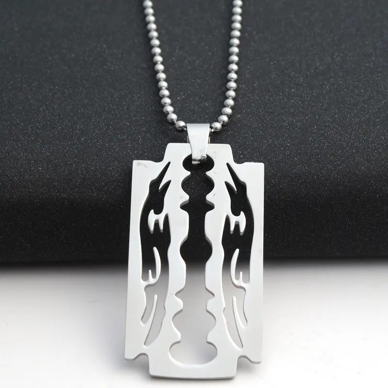 Men Chain Stainless Steel Blade Necklaces Men Pendants Woman