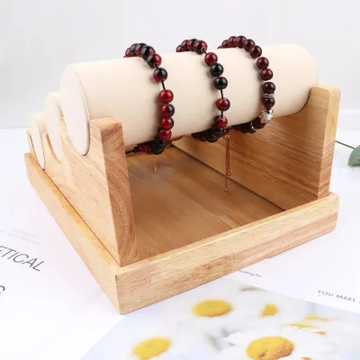 Solid Wood Three-layer Detachable Bracelet Display Stand