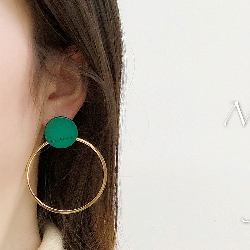 Korean Elegant Disc Circle Earrings