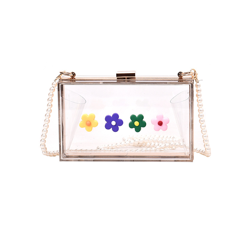 Title 4, Pearl Transparent Chain Acrylic Box Bag