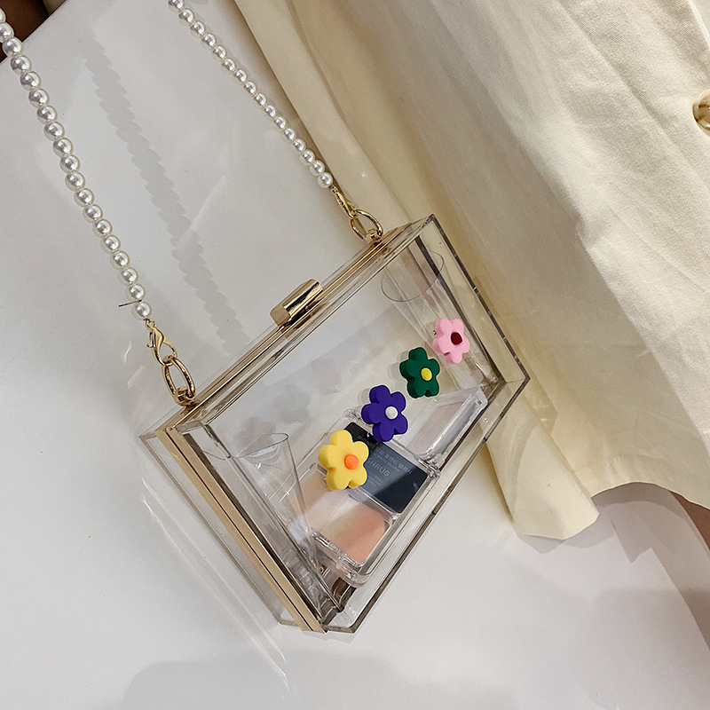 Title 2, Pearl Transparent Chain Acrylic Box Bag