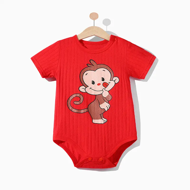 Boys And Girls Thin Short-Sleeved Romper Newborn Triangle Romper
