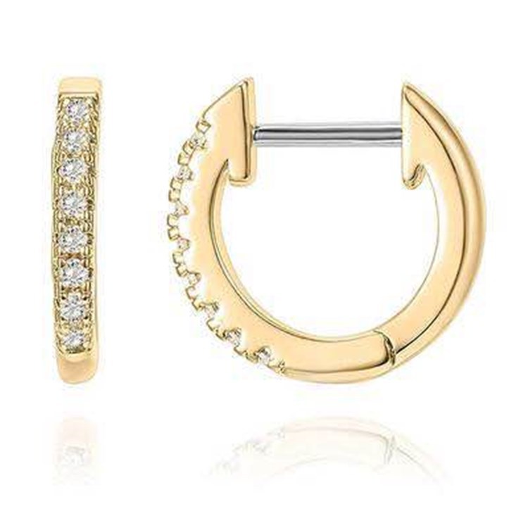 Earrings Temperament Female Korean Super Flash Single Row Diamond Earrings