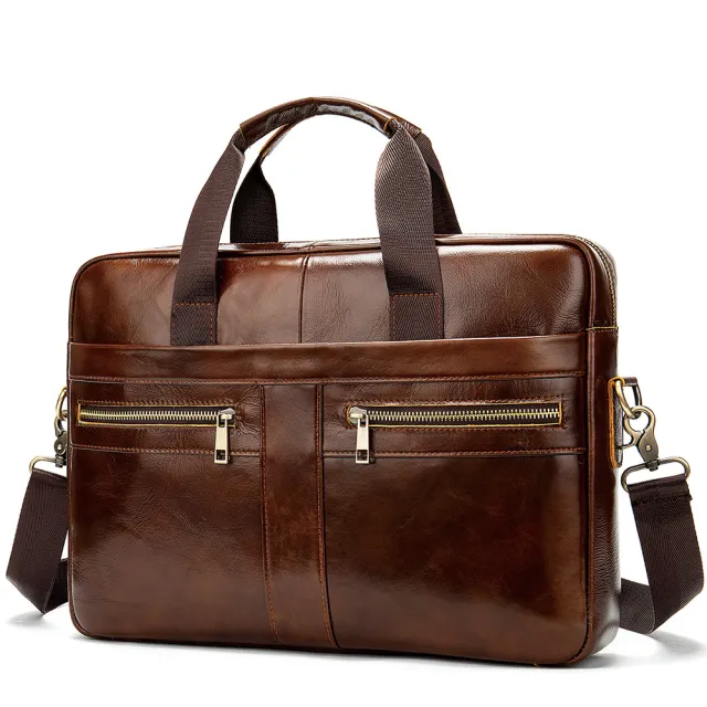 Business Leather Briefcase Men's Foreign Trade First Layer - Shop at LoveMi