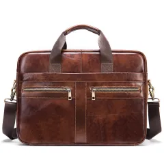 Business Leather Briefcase Men's Foreign Trade First Layer - View 1