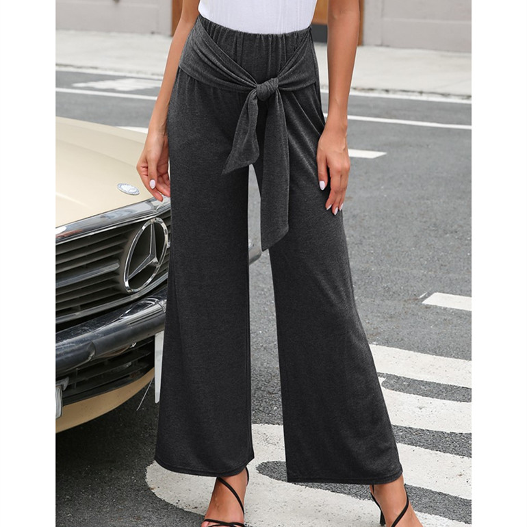 Fashion Casual Knotted Midwaisted Women's Trousers