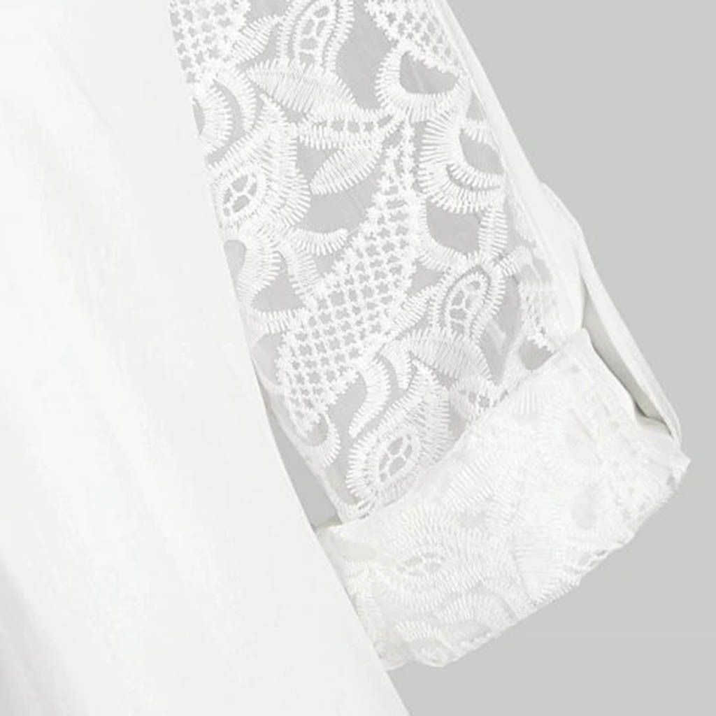 European And American Loose Women's Lace Stitching Large Size Ladies Shirt