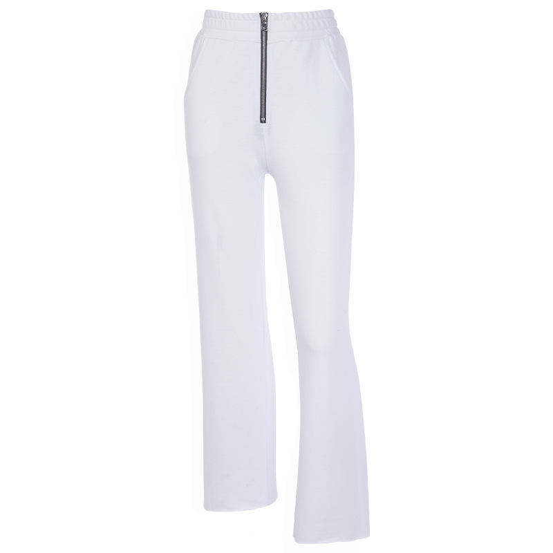 Title 1, White wide-leg pants with elastic waist for all...