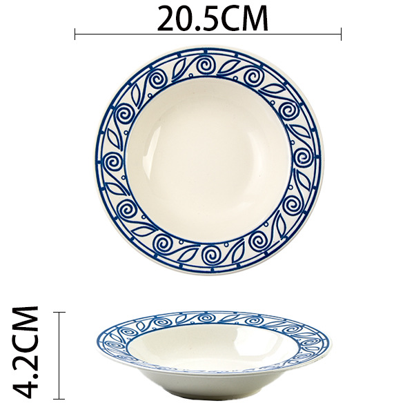 Creative Ceramic Dish Dish Home Deep Dish Straw Hat Bowl Hotel Tableware Set9 - Shop at LoveMi