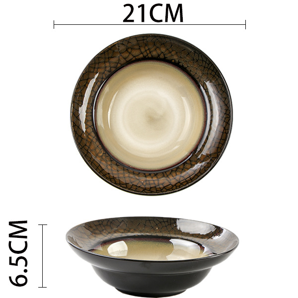 Creative Ceramic Dish Dish Home Deep Dish Straw Hat Bowl Hotel Tableware — view 5