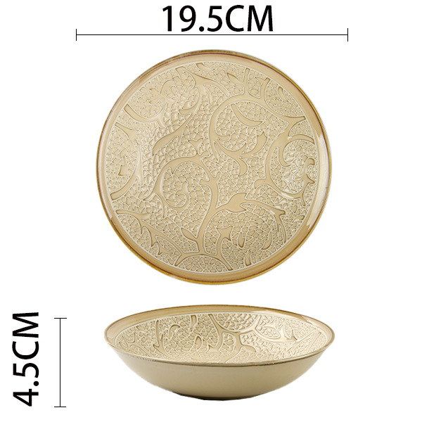 Creative Ceramic Dish Dish Home Deep Dish Straw Hat Bowl Hotel Tableware — view 3