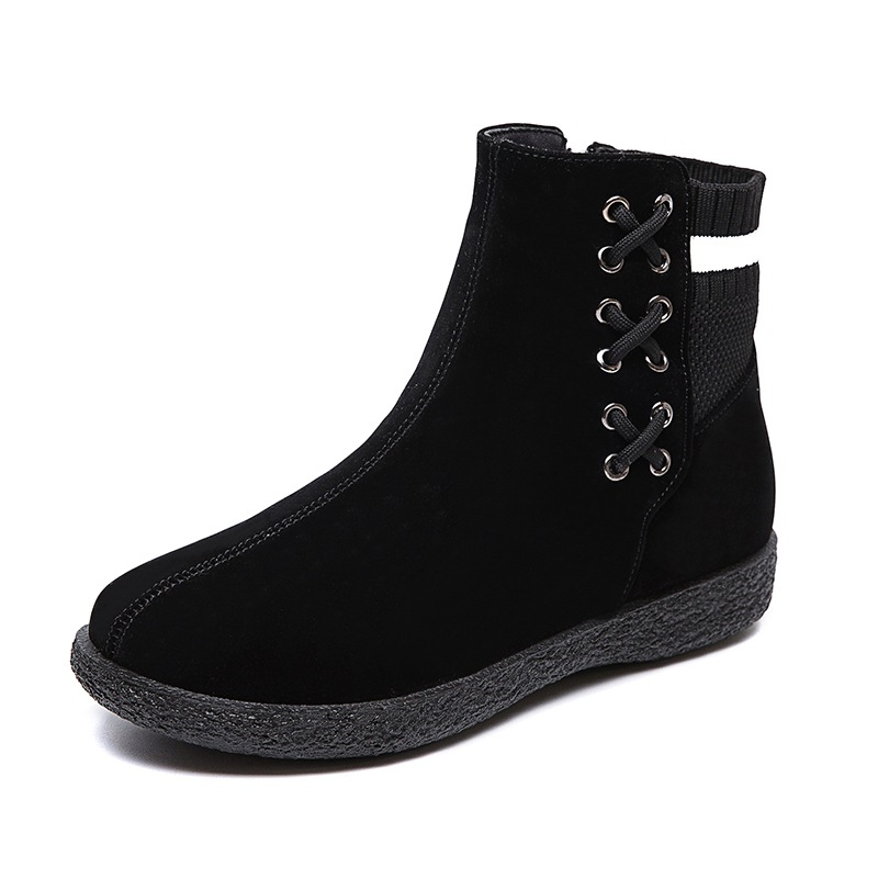 New Autumn And Winter Snow Boots Women's Plus Size Plus Velvet Cotton Shoes Black - Shop at LoveMi