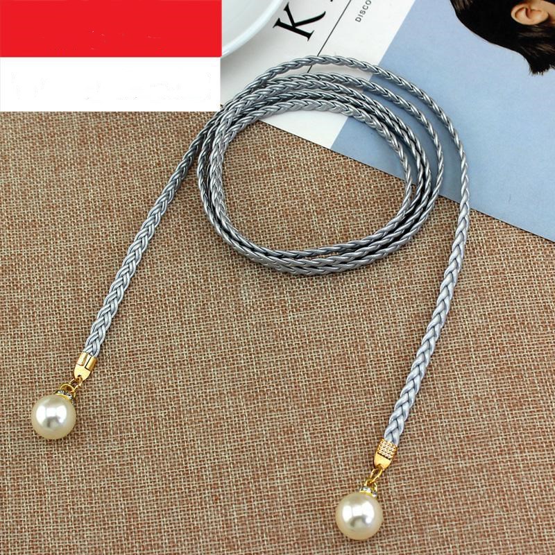 Title 7, Pearl Waist Chain Thin Belt Parent-Child Decora...