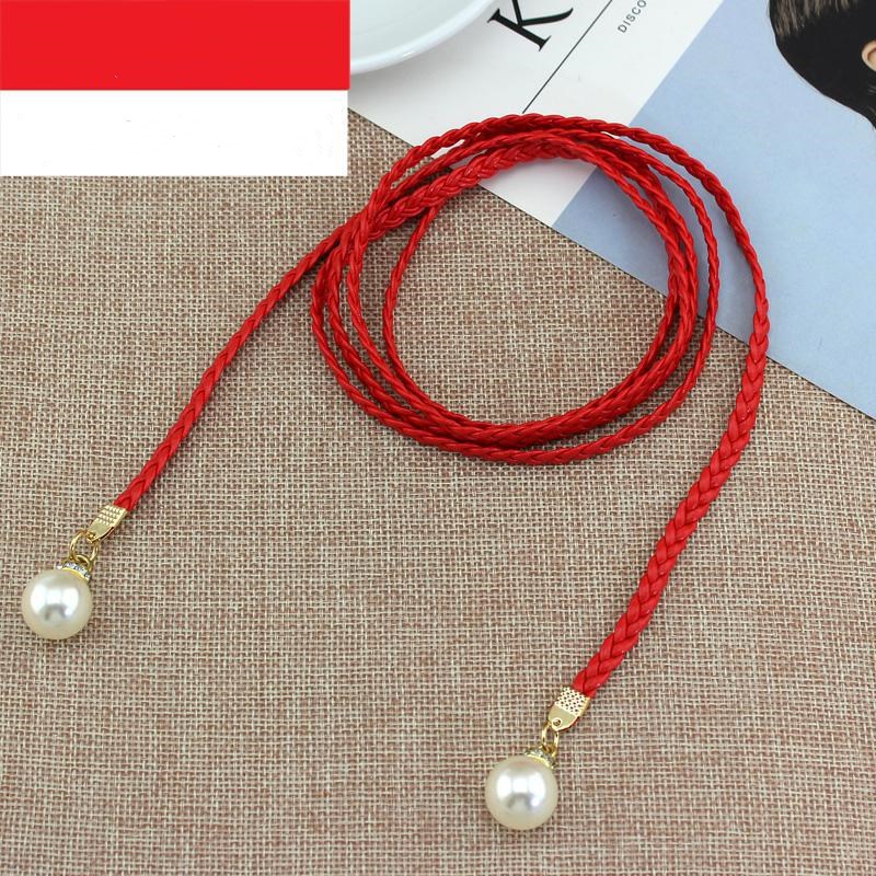 Title 4, Pearl Waist Chain Thin Belt Parent-Child Decora...