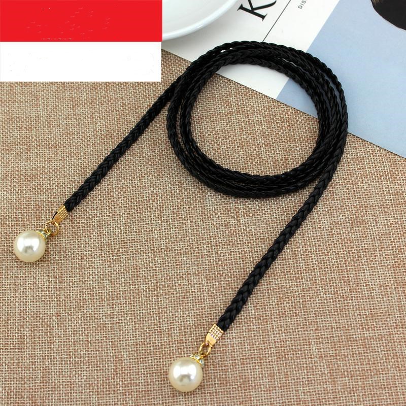 Title 5, Pearl Waist Chain Thin Belt Parent-Child Decora...