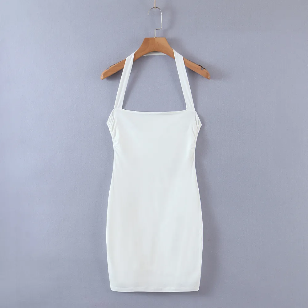 Tight-Fitting Buttocks Skirt Hanging Neck Bottoming Skirt