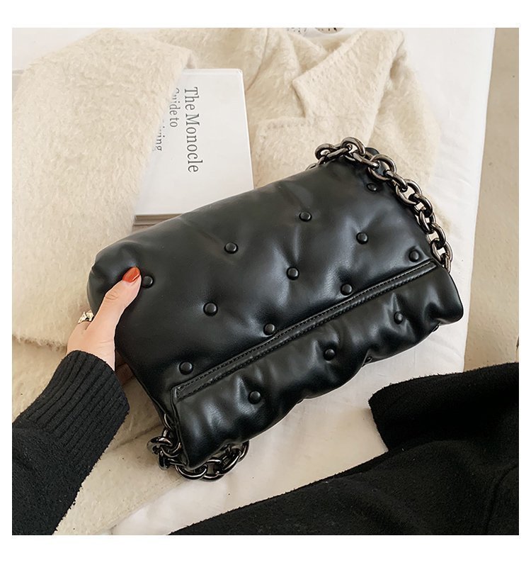 Korean Style Messenger Fashion Simple Single Shoulder Chain Small Square Bag Black - Shop at LoveMi