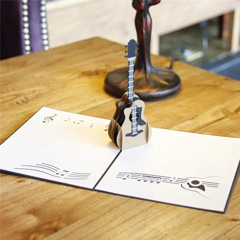 Birthday 3D Greeting Card Guitar Creative Handmade