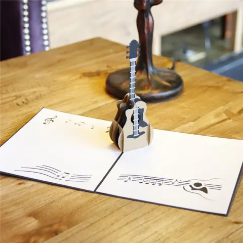 Birthday 3D Greeting Card Guitar Creative Handmade Gift Paper
