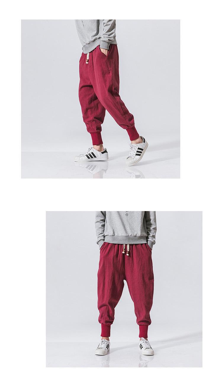 Plush Thick Cotton And Linen Winter Warm Trousers Chinese Style Fashion Casual Pants