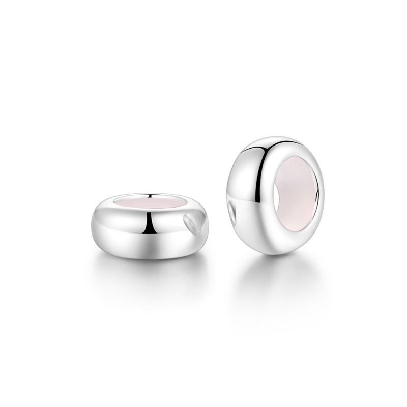 Smooth Round Positioning Fixed Beads Spacer Beads 925 Sterling Silver Loose Beads