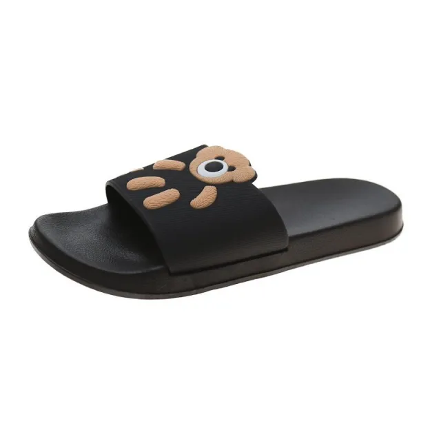 New Style Slippers Female Summer Cartoon Cute Home Indoor Fashion Platform Black - Shop at LoveMi