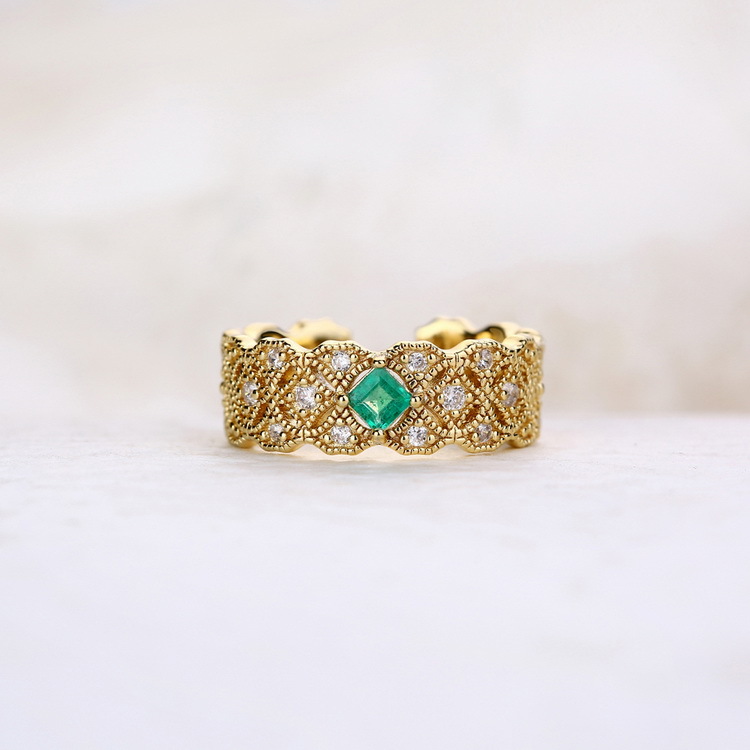 New Raisin Emerald Ring Silver Jewelry Japanese Color