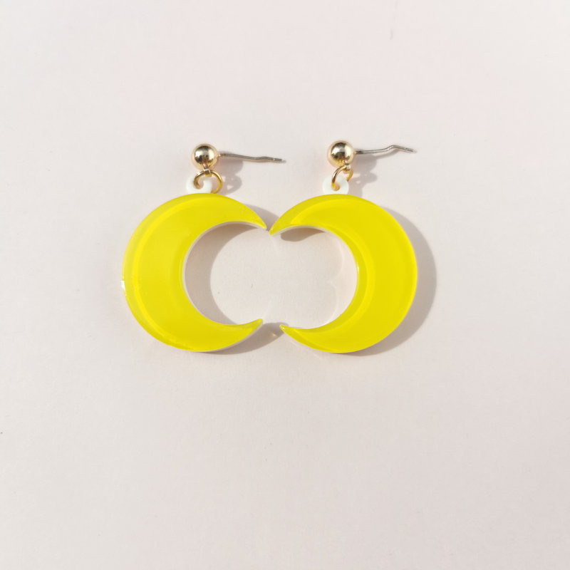 Simple Moon Acrylic Earrings Earrings Necklace