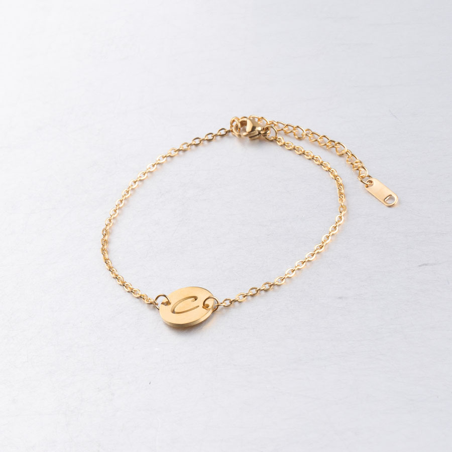 Stainless Steel 26 English Alphabet Necklace Bracelet