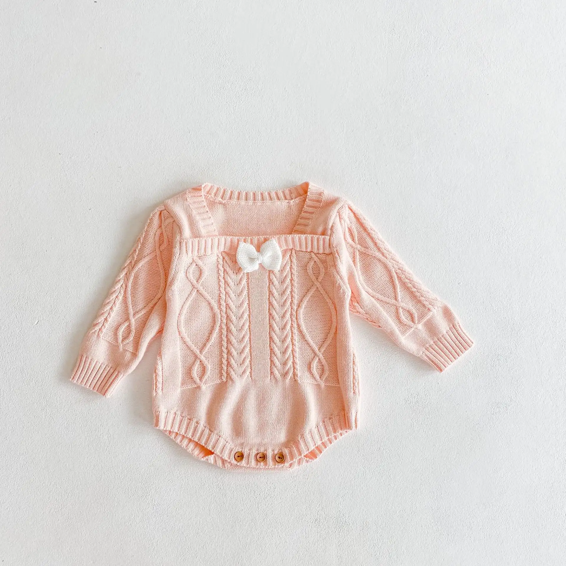 Baby Star Jacquard Long-Sleeved Sweater Jumpsuit
