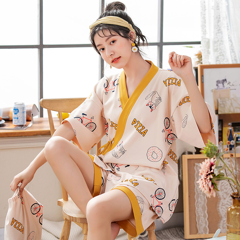 Title 1, Nursing pajamas kimono summer short-sleeved thi...