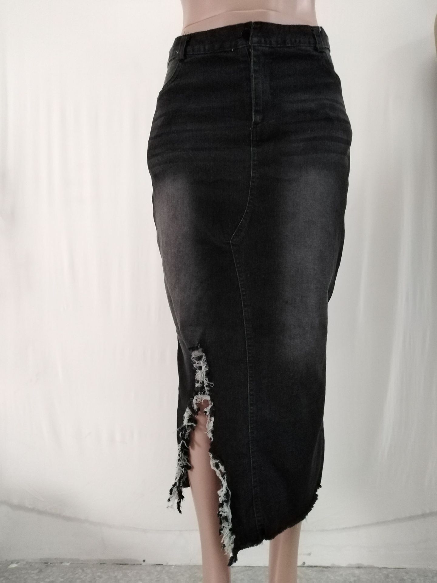 Title 8, High Waist Washed Denim Split Hip Rock, ein vie...