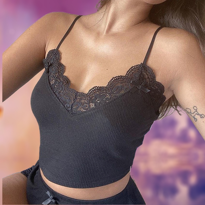 Title 6, Lace V-neck Underwear Vest Top Sexy Women